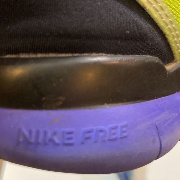 Nike Free 5.0 RT Fit 704695-002 Vibrant Yellow and Purple Sneakers Size 6 - Picture 7 of 10